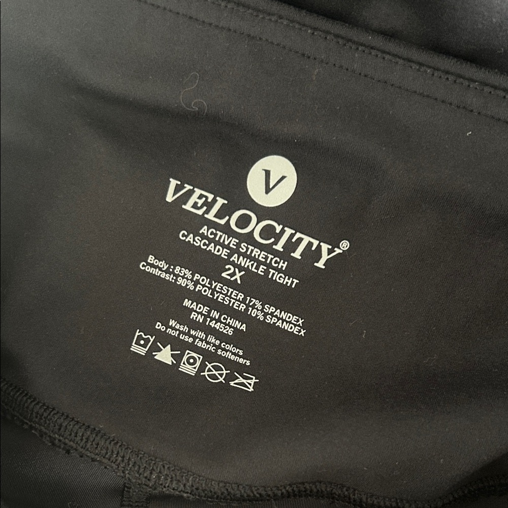 Velocity Black Leggings with White Stripes - Picture 3 of 6